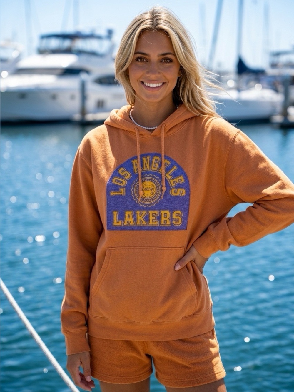 Obey Gold and Purple Los Angeles Lakers Hoodie Upcycled
